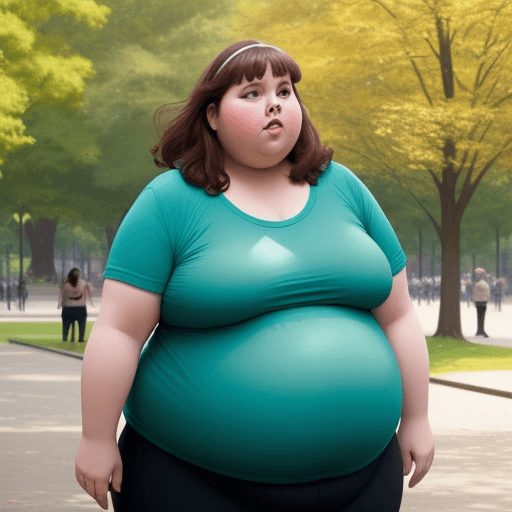 AI generated: a fat woman Seeking an effective solution in a park