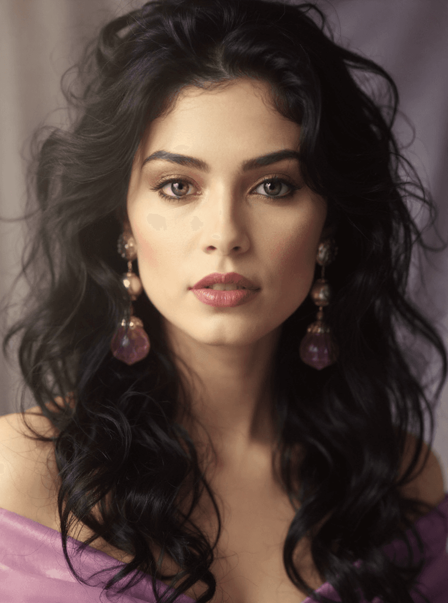 AI generated: "Professional portrait photograph, Sony A1 50.1MP, 70mm prime lens.  A slender lithe supermodel, ear...