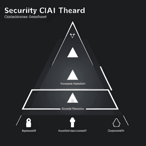 AI generated: image of a security CIA triad to be pasted in a powerpoint slide. check in information security data...