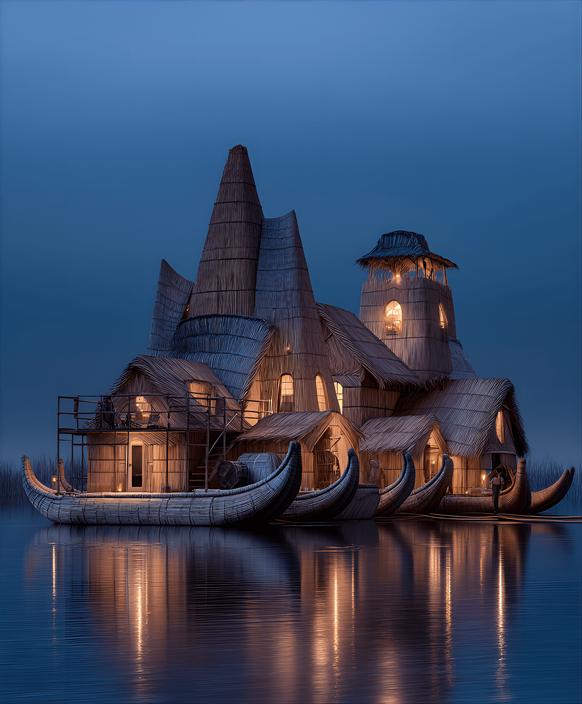 AI generated: Conceptual design of a floating house