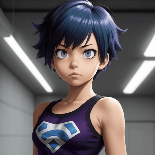 AI generated: "screenshot from boku no hero academia" "My hero academia style" (a thin girl, with light tan skin c...