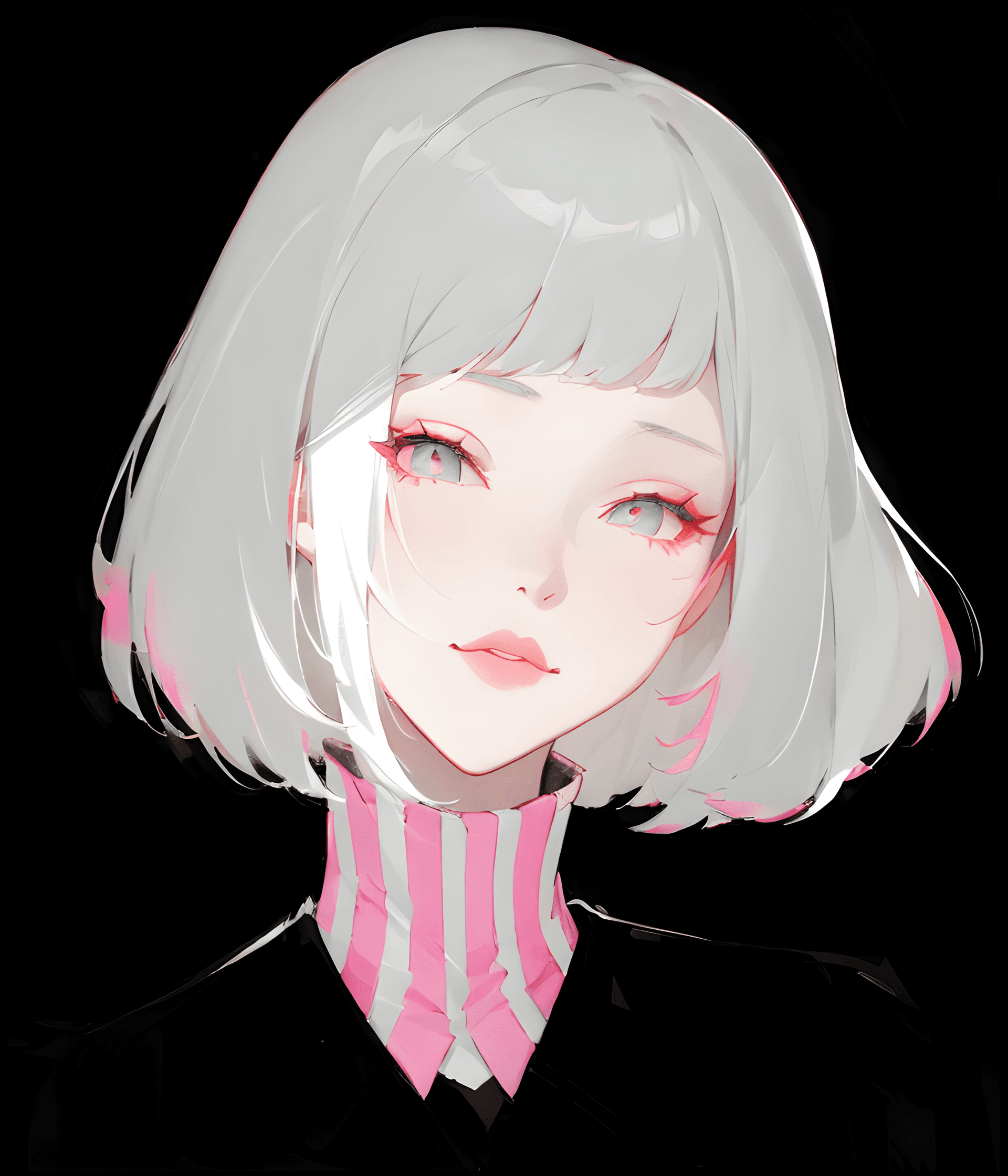 AI generated: a drawing of a woman with white hair, a digital painting, inspired by Yanjun Cheng, tumblr, aestheti...