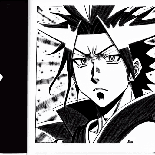 AI generated: Draw Inoue Orihimie from bleach in jojo bizzare adventure manga black and white artstyle