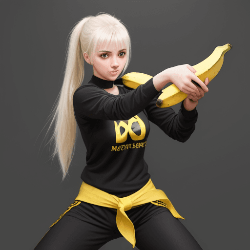 AI generated: Nastya combat teacher with banana
