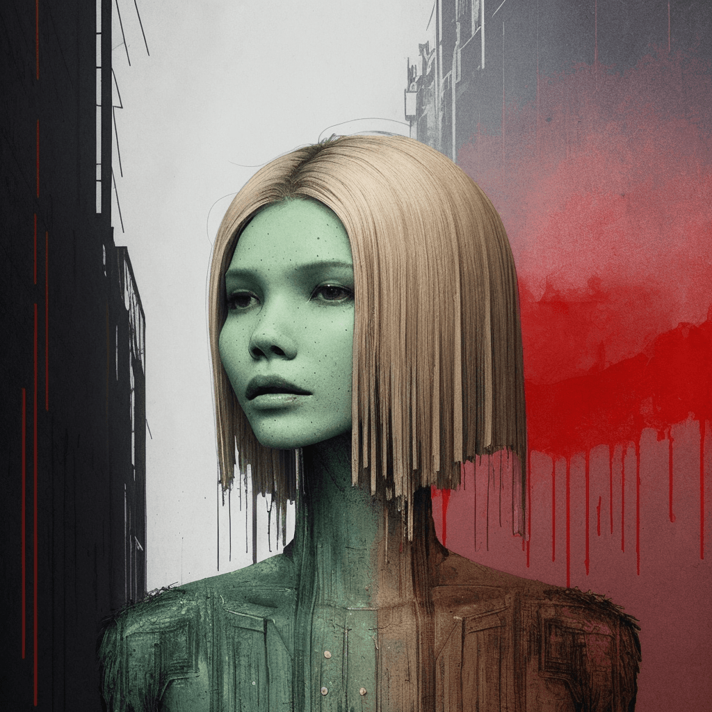 AI generated: zombies abstract illustration, glitch effects, fading, by Guy Denning, by Johannes Itten, by Russ Mi...