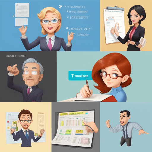 AI generated: Visuals of interactive lessons with animated characters teaching financial literacy, time management...