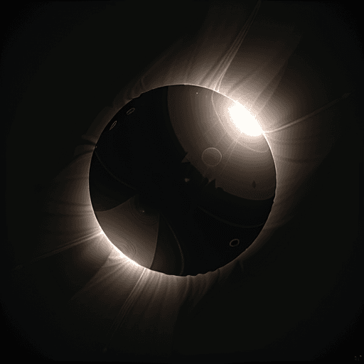 AI generated: Photo of a Total Solar Eclipse. hyper realism, high detail, octane render, blender render, 8K
