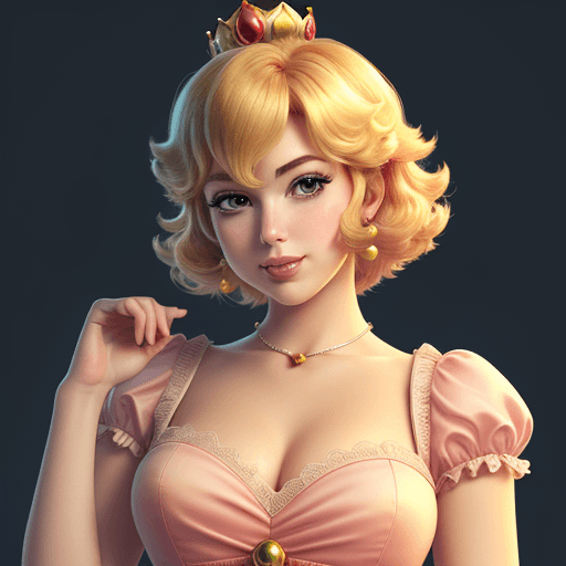 AI generated: High resolution,  princess peach, perfect details, short hair