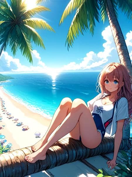 girl like palm tree