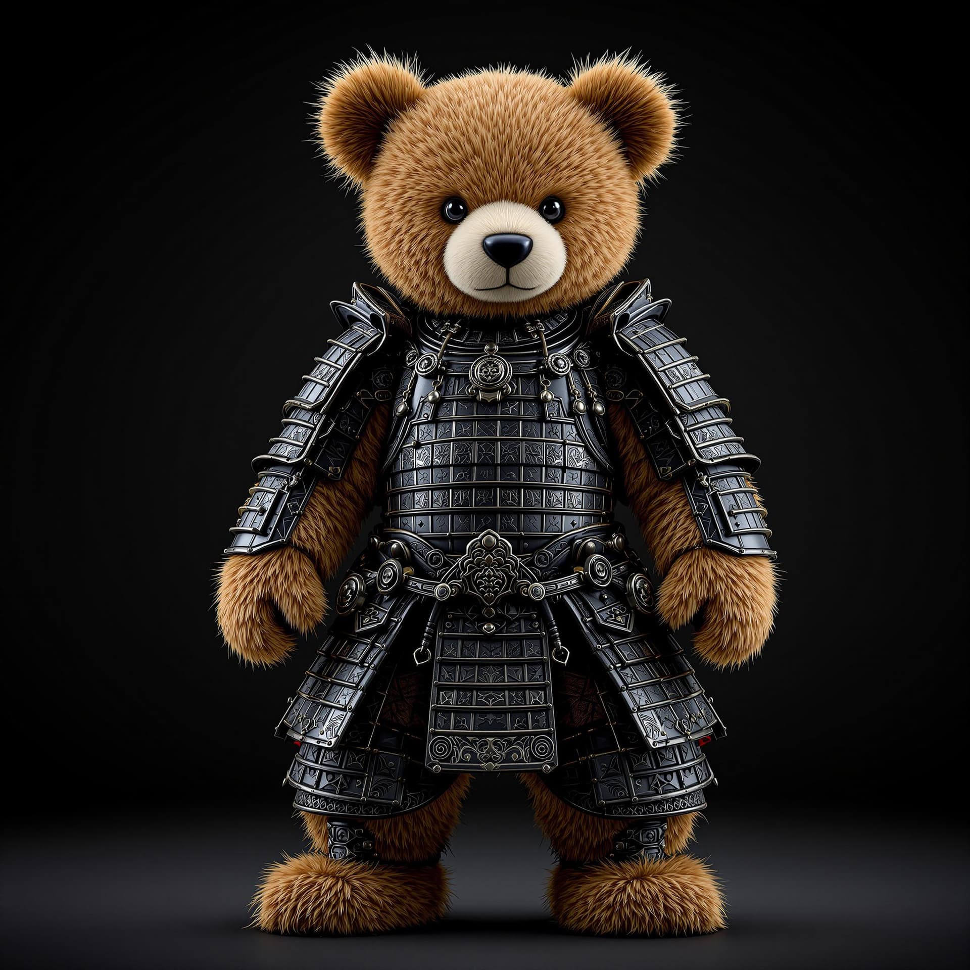 AI generated: A highly detailed, photo-realistic depiction of a teddy bear. The teddy bear stands on two legs, wit...