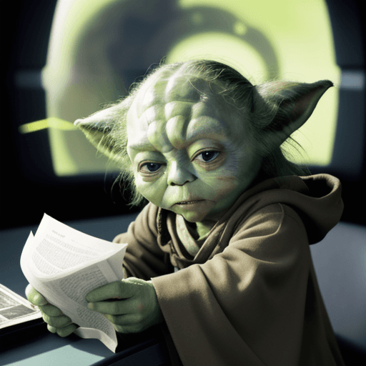 AI generated: yoda from star wars in hyper romm