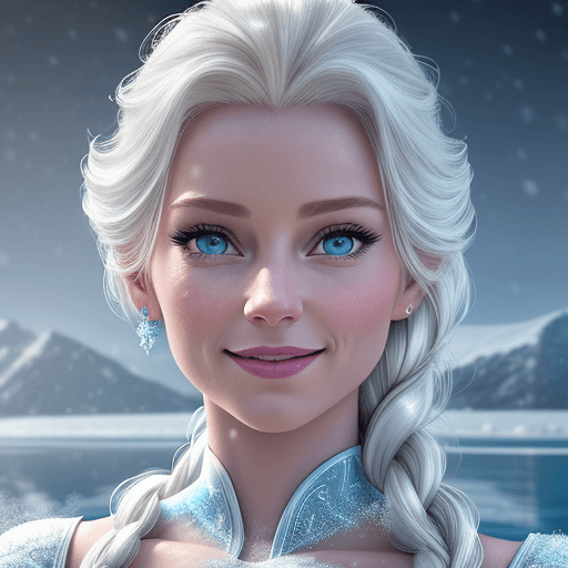 AI generated: Elsa from Disney Live series, (detailed stunning snow environment), cinematic, cover art, no top, El...