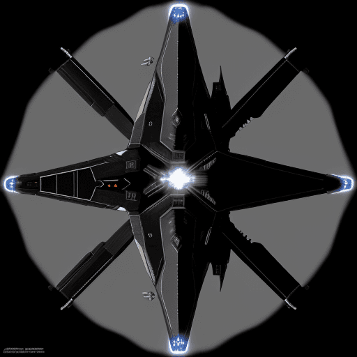 AI generated: silhouette, Star Conflict, SC, bottom view, spaceship, Jericho frigate, 6 variants,