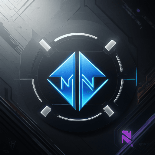 AI generated: logo with name "N V", cyberpunk design logo, cyberpunk style logo, light atmosphere; 8k, HD detail l...