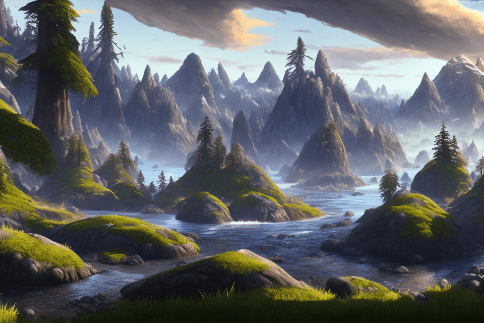 AI generated: pacific northwest wilderness, 4k highly detailed digital art, 4 k hd wallpaper very detailed, impres...