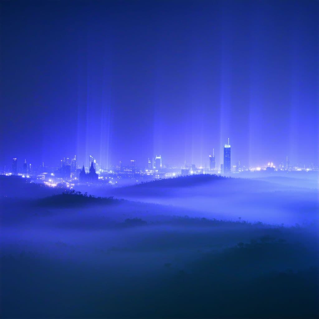 AI generated: A fine art, hyper-realistic, cinematic image of the city of heaven off in the distance
The lighting ...