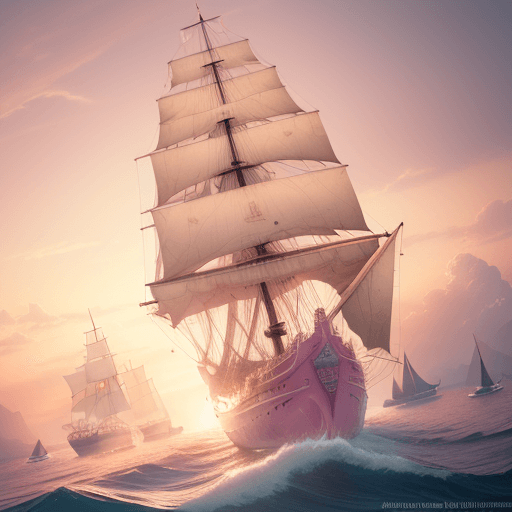 AI generated: brand logo with letter a pink background, Photo of a ultra realistic sailing ship, dramatic light, p...