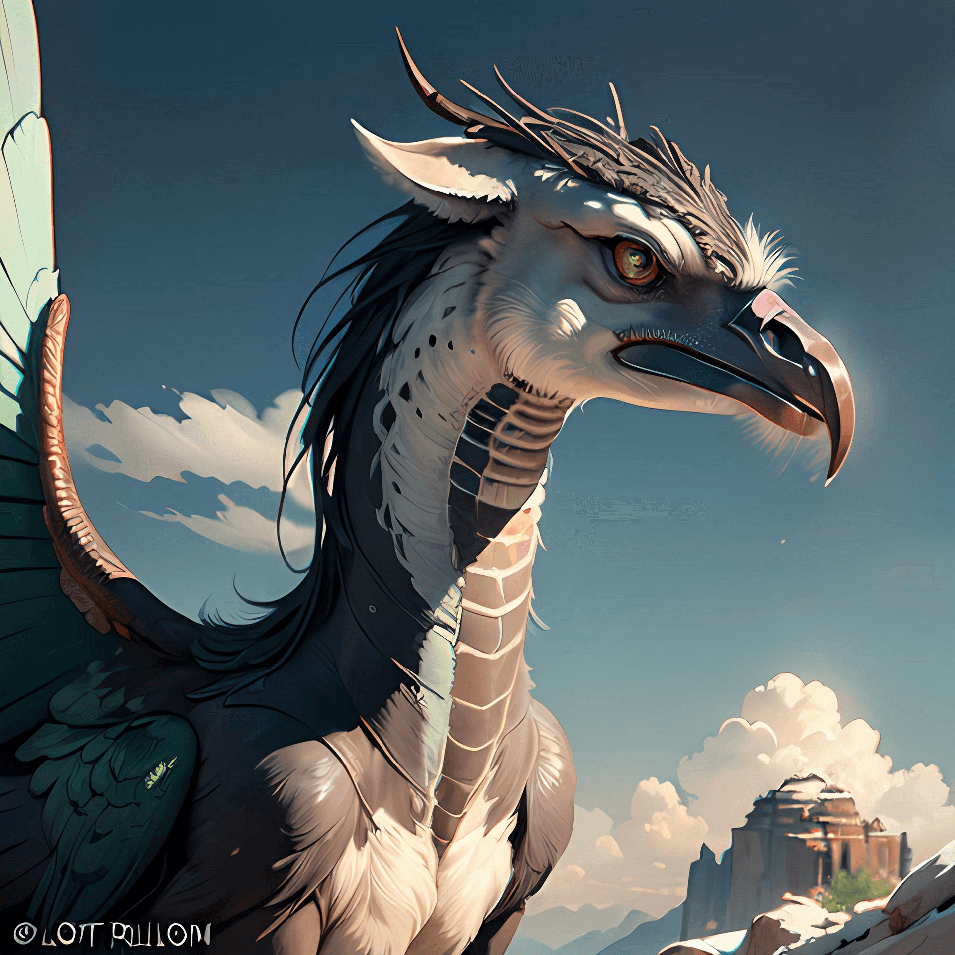 AI generated: <lora:viper-nvwls-v1-final:0.5> valorantviper a beautiful surreal old alien hybrid of an emu, low ru...