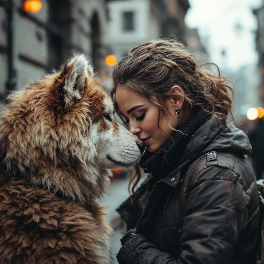 AI generated: Furry girl, leaning in to kiss