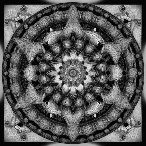 AI generated: mandala black and white