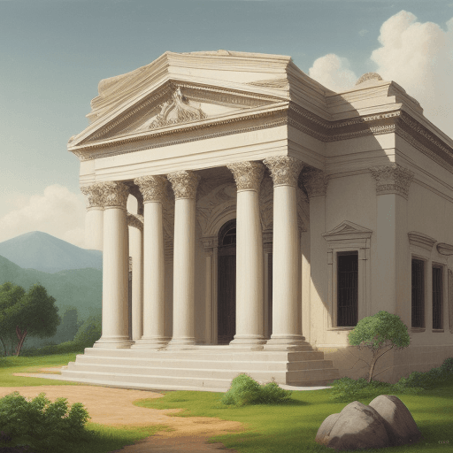 AI generated: a painting of a stony hill, in the style of classical architectural with out plant
