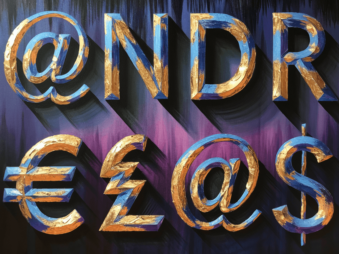 AI generated: A hyperrealistic oil painting titled "Electric Synergy" featuring the stylized name "@ndr€@$" as the...