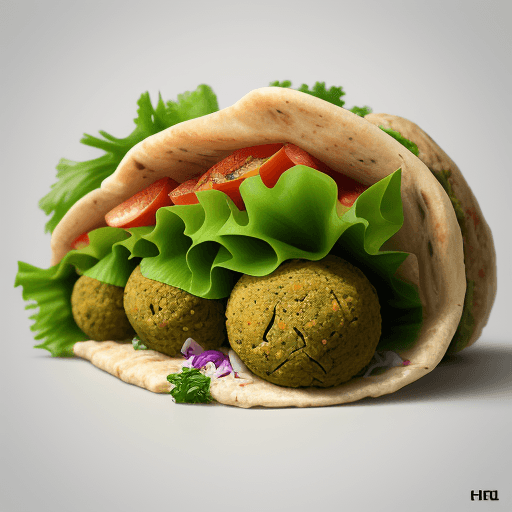 AI generated: generate a ultra realistic hd very big image of falafel wrap that's looking fresh to use in my websi...