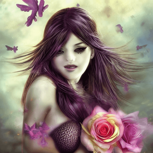 AI generated: 1 CHARACTER, 1  GIRL, dark night, kind person, ROSE, (masterpiece, top quality, best quality, offici...