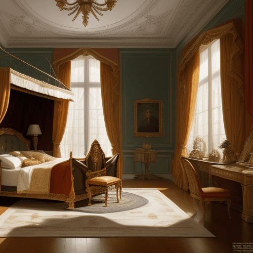 AI generated: High resolution 
imagine of napoleon eating nopoleon cheese in his bedroom  
 A+D architecture