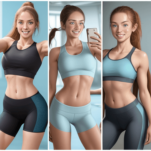 AI generated: A Full body Collage of a High Definition Photograph of a group of woman, selfie, happy and smiling, ...