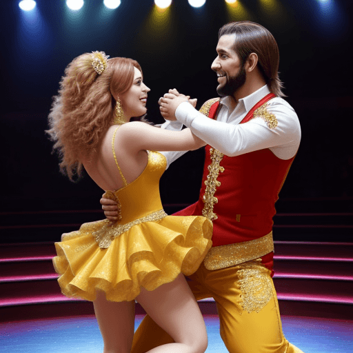 AI generated: pareja de leones bailando