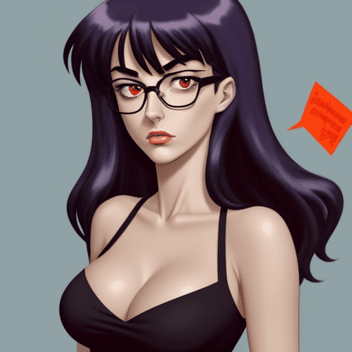 AI generated: Daria Morgendorffer the main character of the animated series Daria, serious expression, very excite...