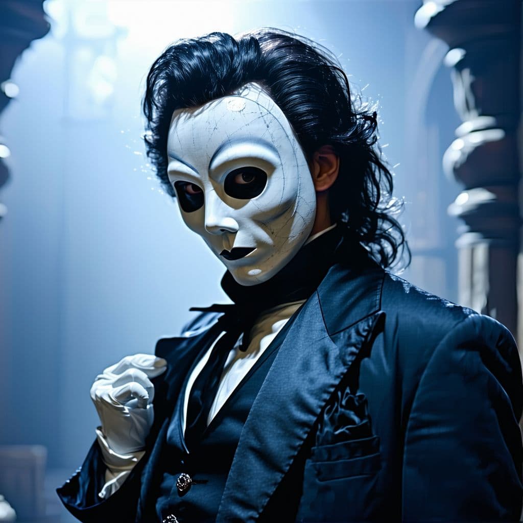 AI generated: Created a gender bending version of
the Andrew LLoyd Webber Musical, The Phantom of the Opera.
    