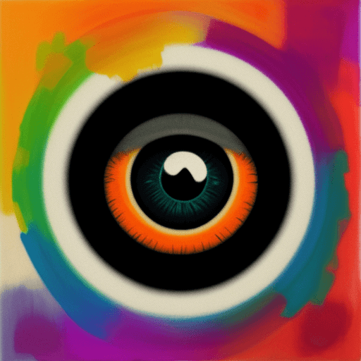 AI generated:  solo, looking at viewer, traditional media, two -eyed, colorful, abstract, eye focus --v 6