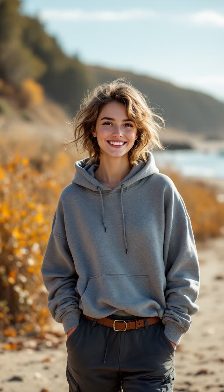 AI generated: photography, dynamic shooting, distance range, woman, upper-body, staring into the camera, enjoyable...