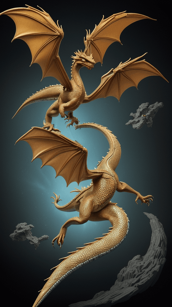 AI generated: "Generate a breathtaking 16K 3-4D illustration featuring a majestic dragon in full flight. The drago...