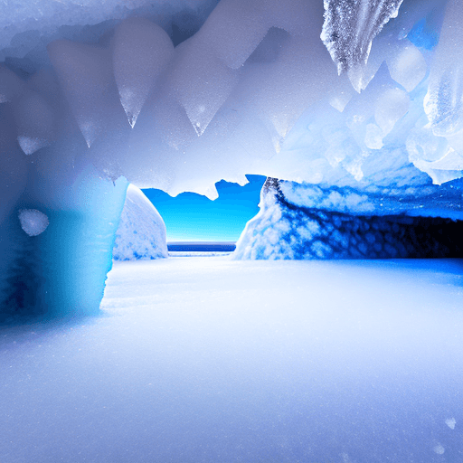 AI generated: snow drift in an ice cave.
ice crystals falling to the ground.
flat barren horizon.
Style: impressio...
