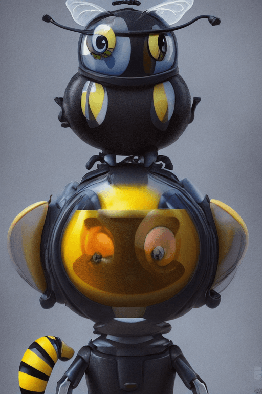 AI generated: Masterpiece, best quality, (a cute bee:1.2), big eyes, (pixar character:1.2), incredible detail, wor...