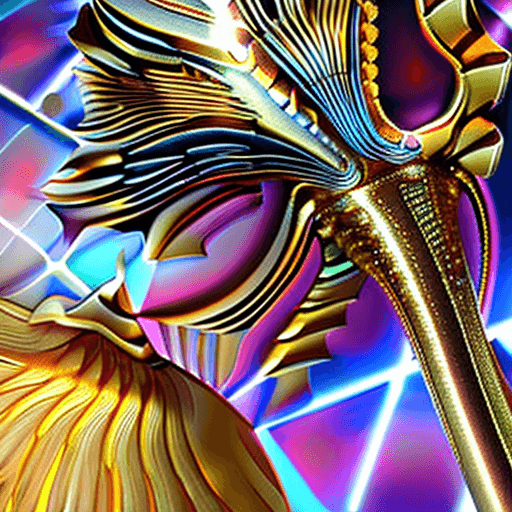 AI generated: Goddess close-up portrait ribcagel. jellyfish phoenix head, nautilus, orchid, skull, betta fish, bio...