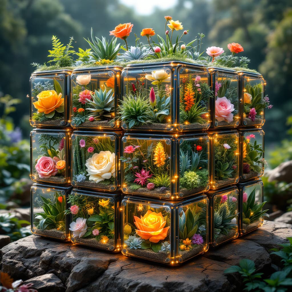 AI generated: masterpiece,(bestquality:1.5),highlydetailed,ultra-detailed,(giant Rubik's cube:1.4) with (36 unique...