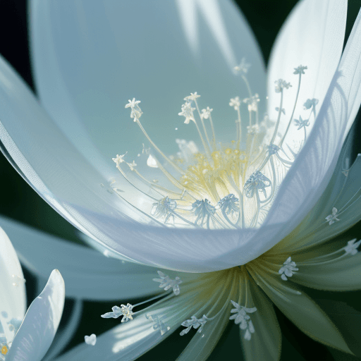AI generated: . . An exquisite macro photograph capturing a tranquil scene of delicate herbs swaying gently under ...
