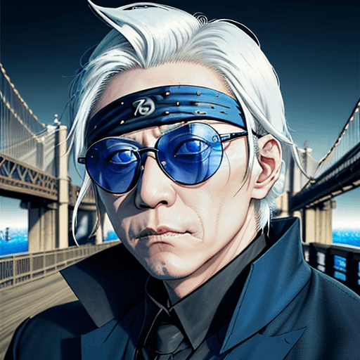 AI generated: Satoru Gojo, Jujutsu kaisen, Handsome man with medium length white hair, wearing sunglasses and blue...
