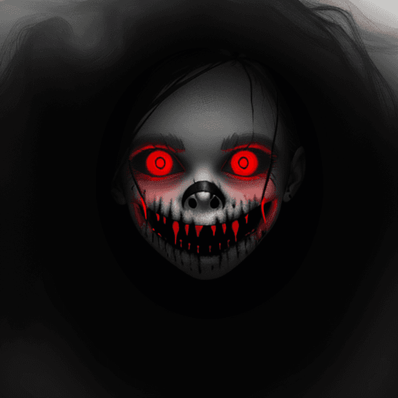 AI generated: Dark, outline of a smiling mouth, fog, horror, scary, 8k