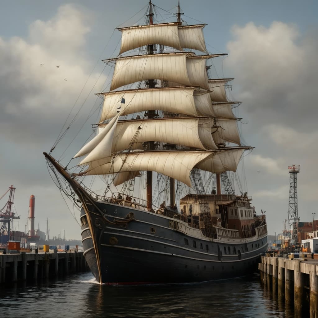 AI generated: Port at Horn. Realistic 4K photo