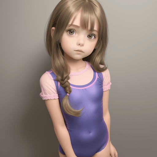 AI generated: 8 year old girl, beautiful, brwon hair, little girl, short tight clothes, cute face