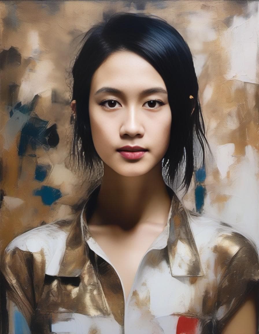 AI generated: mdjrny-v4 style portrait of punk elf, highly detailed, neo-expressionist art by Julian Schnabel and ...