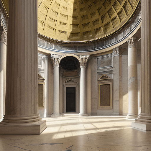 AI generated: the pantheon rome louvre, in the style of domestic interiors, 19th century american paintings and wo...
