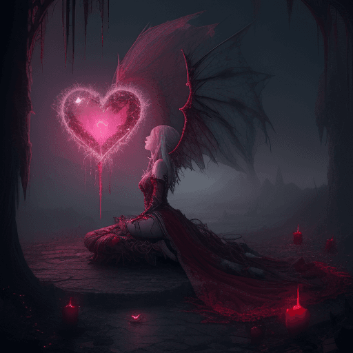 AI generated: High resolution fantasy heart, broken and bleeding, 8k