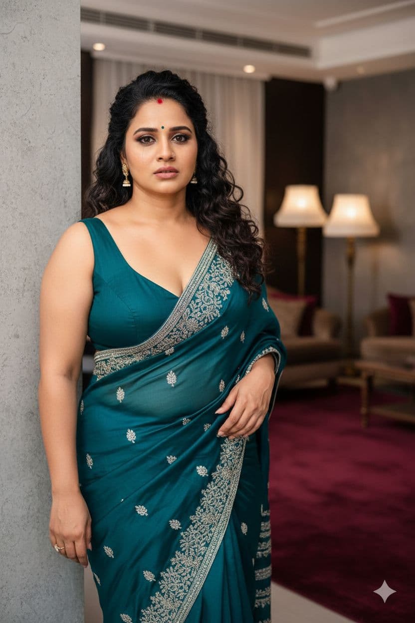 AI generated: Full body view  of most beautiful girl as most beautiful indian realstic girl with plus size FLAT st...