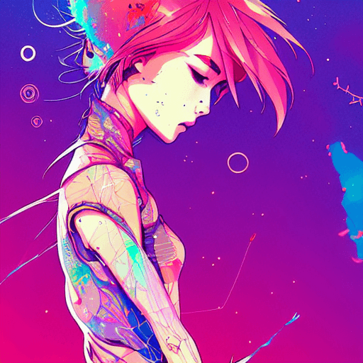AI generated: spacial girl | standing alone on hill| centered| detailed gorgeous face| anime style| key visual| in...